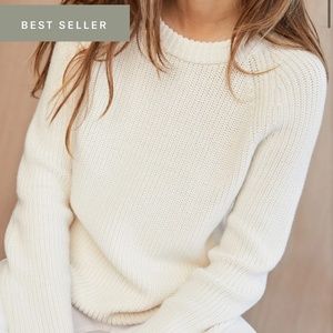 Jenni Kayne Cotton Fisherman Sweater Extra Small